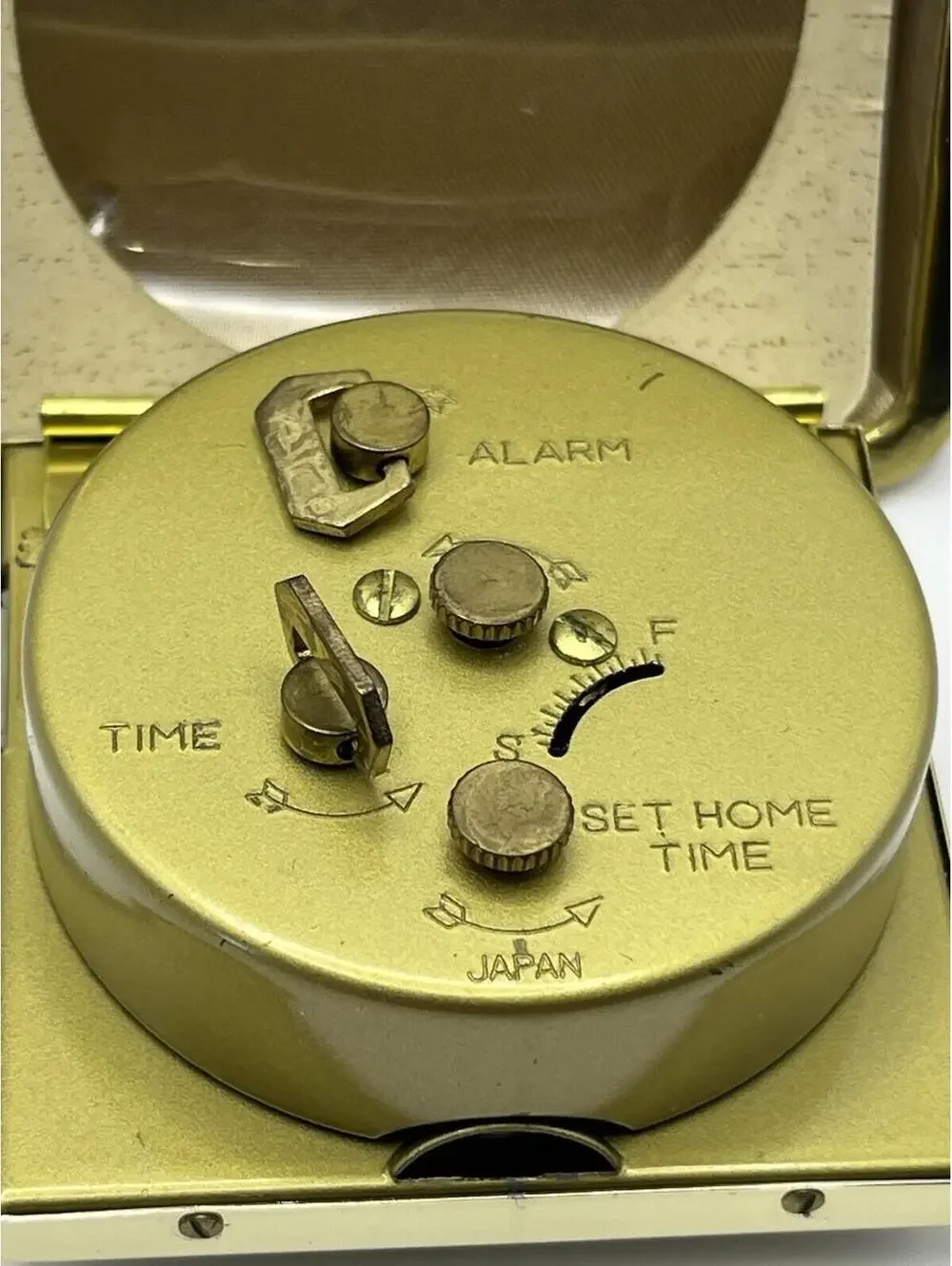 Westclox Vintage 1960s Folding Travel Alarm Clock Dual time Works 2903.3